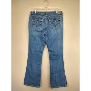 Levi's 515 Bootcut Jeans Womens 12M Blue Medium Wash‎ Flap Pocket Studded Denim